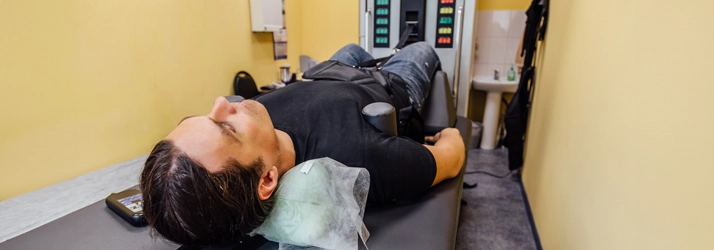 Chiropractic Westchase FL Man In Decompression Machine